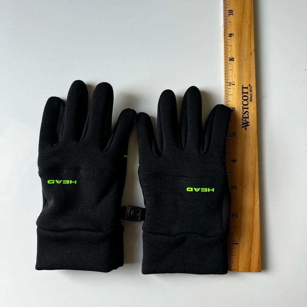 HEAD Brand Black and Neon Green Kids’ Touchscreen Gloves